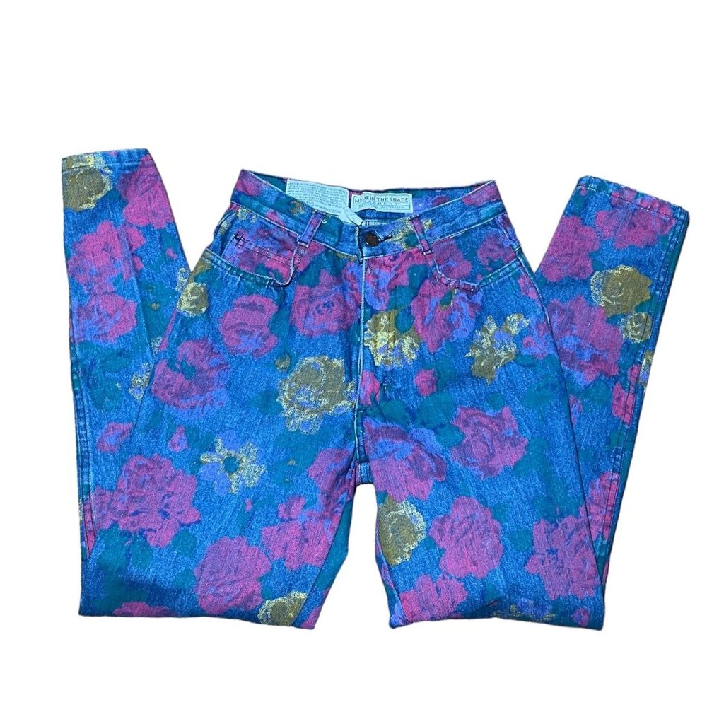 VTG High Rise Skinny Floral Print Jeans - Picture 7 of 12